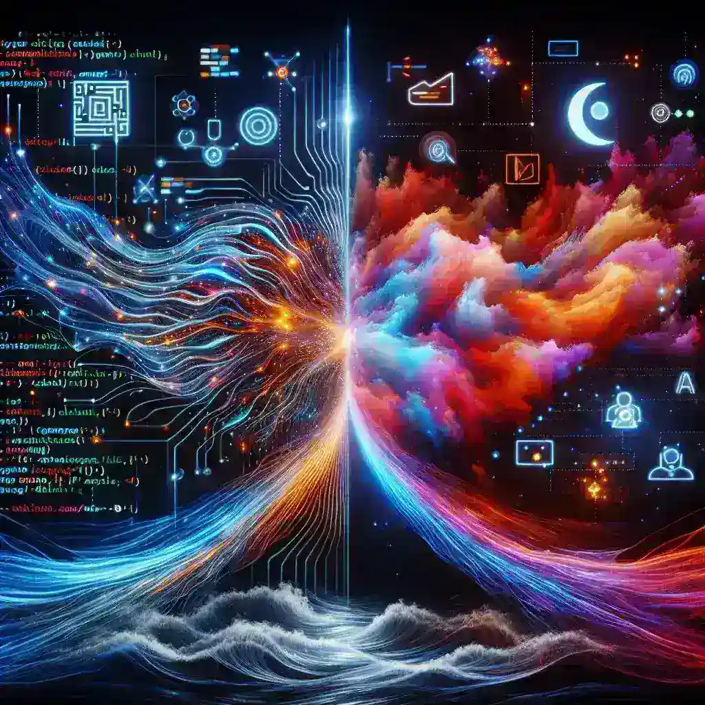 "Replit과 ChatGPT를 활용한 실시간 코드 디버깅 과정 이미지, 사용자 인터페이스와 코드 예시가 분명하게 보임"