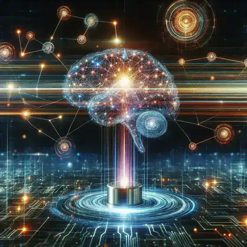 Alt text: "AI 기술을 활용하여 환경 데이터 분석 및 기후 변화 대처 방안을 모색하는 팀의 회의 모습, 다양한 그래프와 데이터 시각화가 나타난 화면이 보임"